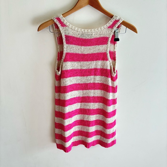LOFT Knit Tank Top Striped Size Medium - Picture 4 of 6